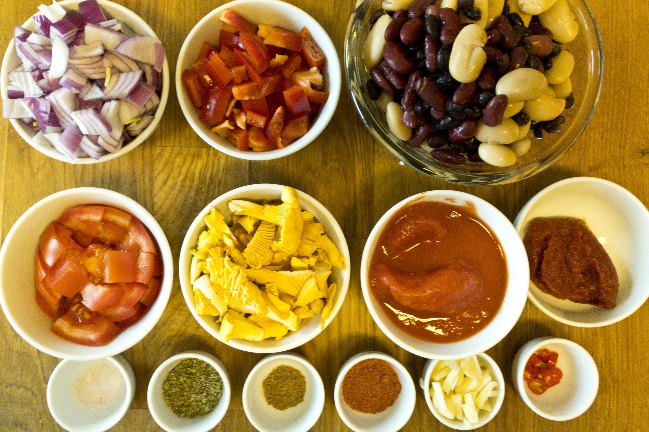 Mise En Place Chili Sin Carne